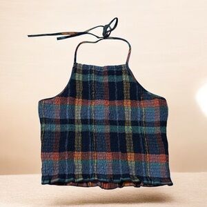American Eagle Outfitters Multicolor Plaid Crop Top for womens size M